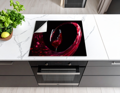 Concept Crystal Induction Hob Cover Mat 80x52cm – 3mm Thick PVC Cooker Top Protector – Decorative Water?Resistant Hob Cover with Modern Designs for Induction & Electric Hobs : Red Wine