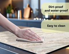 Concept Crystal Induction Hob Cover Mat 80x52cm – 3mm Thick PVC Cooker Top Protector – Decorative Water?Resistant Hob Cover with Modern Designs for Induction & Electric Hobs : Beige breccia marble