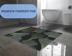 Concept Crystal Bathroom PVC Mat – Water-Resistant Floor Mat – Modern Designer Bath Mat with 4 Size Options for Bathroom, Shower & Toilet - Soft Shower Mat with Decorative Designs : Floral art deco