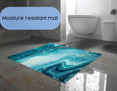 Concept Crystal Bathroom PVC Mat – Water-Resistant Floor Mat – Modern Designer Bath Mat with 4 Size Options for Bathroom, Shower & Toilet - Soft Shower Mat with Decorative Designs : Ocean art.