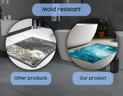 Concept Crystal Bathroom PVC Mat – Water-Resistant Floor Mat – Modern Designer Bath Mat with 4 Size Options for Bathroom, Shower & Toilet - Soft Shower Mat with Decorative Designs : Ocean art.