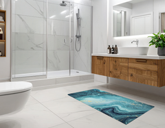 Concept Crystal Bathroom PVC Mat – Water-Resistant Floor Mat – Modern Designer Bath Mat with 4 Size Options for Bathroom, Shower & Toilet - Soft Shower Mat with Decorative Designs : Ocean art.