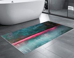 Concept Crystal Bathroom PVC Mat – Water-Resistant Floor Mat – Modern Designer Bath Mat with 4 Size Options for Bathroom, Shower & Toilet - Soft Shower Mat with Decorative Designs : Neon Night