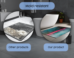 Concept Crystal Bathroom PVC Mat – Water-Resistant Floor Mat – Modern Designer Bath Mat with 4 Size Options for Bathroom, Shower & Toilet - Soft Shower Mat with Decorative Designs : Neon Night