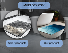 Concept Crystal Bathroom PVC Mat – Water-Resistant Floor Mat – Modern Designer Bath Mat with 4 Size Options for Bathroom, Shower & Toilet - Soft Shower Mat with Decorative Designs : Thorny waves