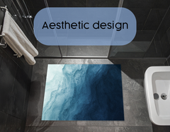 Concept Crystal Bathroom PVC Mat – Water-Resistant Floor Mat – Modern Designer Bath Mat with 4 Size Options for Bathroom, Shower & Toilet - Soft Shower Mat with Decorative Designs : Thorny waves