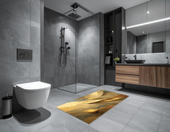 Concept Crystal Bathroom PVC Mat – Water-Resistant Floor Mat – Modern Designer Bath Mat with 4 Size Options for Bathroom, Shower & Toilet - Soft Shower Mat with Decorative Designs : Golden Structure