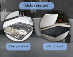 Concept Crystal Bathroom PVC Mat – Water-Resistant Floor Mat – Modern Designer Bath Mat with 4 Size Options for Bathroom, Shower & Toilet - Soft Shower Mat with Decorative Designs : Dark granite