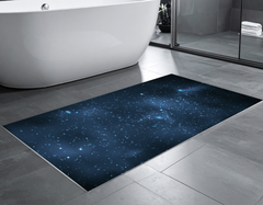 Concept Crystal Bathroom PVC Mat – Water-Resistant Floor Mat – Modern Designer Bath Mat with 4 Size Options for Bathroom, Shower & Toilet - Soft Shower Mat with Decorative Designs : Night sky