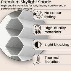 Concept Blinds Honeycomb Roof Window Pleated Blind – Blackout & Thermal Insulation, Made to Measure, 7 Fabric Colours, Adjustable Up & Down, Easy Drill Fitting – Premium Custom Roof Window Shade