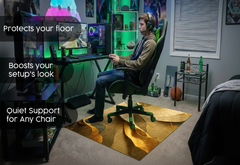 Precision Floor Mat - Innovative Custom PVC Mat for Home, Kitchen & Playrooms – Water Resistant, Stain-Proof & Kids-Safe - Vibrant Designs with Adjustable Sizes from 20x20 cm up to 200x300 cm : Golden structure