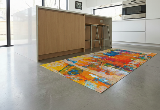 Precision Floor Mat - Innovative Custom PVC Mat for Home, Kitchen & Playrooms – Water Resistant, Stain-Proof & Kids-Safe - Vibrant Designs with Adjustable Sizes from 20x20 cm up to 200x300 cm : Splashes of paint 2