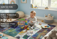 Precision Floor Mat - Innovative Custom PVC Mat for Home, Kitchen & Playrooms – Water Resistant, Stain-Proof & Kids-Safe - Vibrant Designs with Adjustable Sizes from 20x20 cm up to 200x300 cm : Modern Art