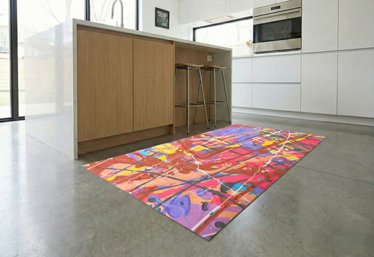 Precision Floor Mat - Innovative Custom PVC Mat for Home, Kitchen & Playrooms – Water Resistant, Stain-Proof & Kids-Safe - Vibrant Designs with Adjustable Sizes from 20x20 cm up to 200x300 cm : Colorful spots 2