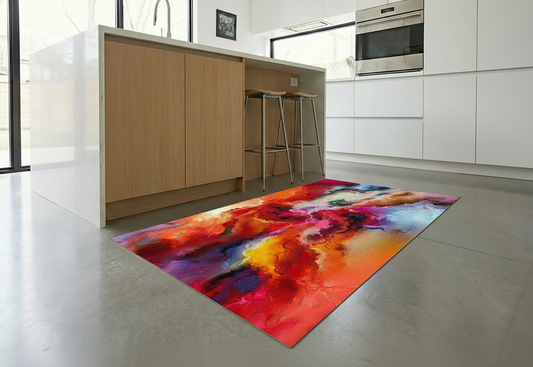 Precision Floor Mat - Innovative Custom PVC Mat for Home, Kitchen & Playrooms – Water Resistant, Stain-Proof & Kids-Safe - Vibrant Designs with Adjustable Sizes from 20x20 cm up to 200x300 cm : Colourful spots