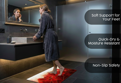 Precision Floor Mat - Innovative Custom PVC Mat for Home, Kitchen & Playrooms – Water Resistant, Stain-Proof & Kids-Safe - Vibrant Designs with Adjustable Sizes from 20x20 cm up to 200x300 cm : Red marble leaves