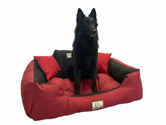 Red Premium Waterproof Bed - Plush Silicone Fill - Handmade in EU | Concept Crystal