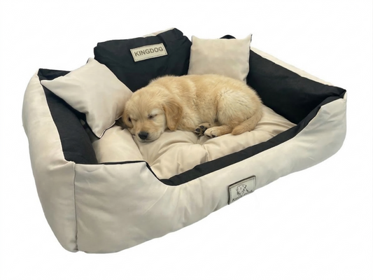 Beige Waterproof Dog Bed - Durable Codura Fabric & Silicone Fill | Concept Crystal