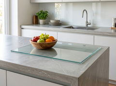 Concept Crystal XXL Glass Chopping Board (80x52cm / 2x 40x52), Giant Transparent Tempered Glass Worktop Saver, Clear Kitchen Countertop Surface Protector