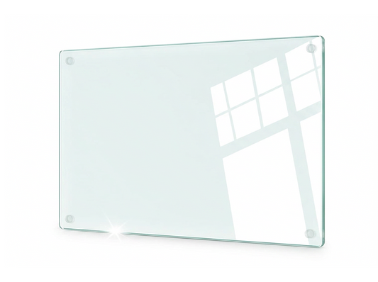Concept Crystal Transparent Glass Chopping Board (52x40 / 52x30cm), Clear Tempered Glass Worktop Saver, Small Kitchen Countertop Protector & Pastry Board