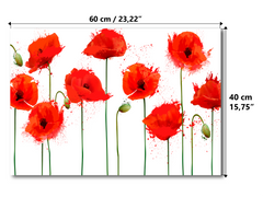 Magnetische Metalltafel – Trocken abwischbare Wandtafel und starke Magnet-Pinnwand für Büros, Zuhause und Klassenzimmer – Moderner und langlebiger Wand-Organizer: Mohnblumen