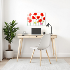 Magnetische Metalltafel – Trocken abwischbare Wandtafel und starke Magnet-Pinnwand für Büros, Zuhause und Klassenzimmer – Moderner und langlebiger Wand-Organizer: Mohnblumen