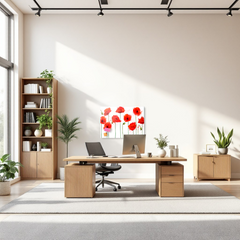 Magnetische Metalltafel – Trocken abwischbare Wandtafel und starke Magnet-Pinnwand für Büros, Zuhause und Klassenzimmer – Moderner und langlebiger Wand-Organizer: Mohnblumen