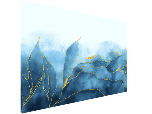 Magnetic Metal Board – Dry-Erase Wall Board & Strong Magnet Bulletin Board for Offices, Homes & Classrooms – Modern & Durable Wall Organizer : Blue marble leaves