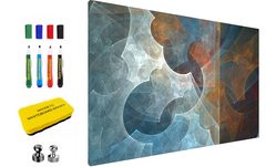 Magnetic Metal Board – Dry-Erase Wall Board & Strong Magnet Bulletin Board for Offices, Homes & Classrooms – Modern & Durable Wall Organizer : Abstraction 1