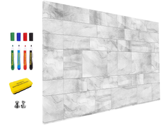 Concept Crystal ® 2-in-1 Magnetic Metal Whiteboard & Bulletin Board – Strong Magnet Board with Dry-Erase Surface for Notes, Schedules, & Photos – Ideal for Home & Office : Grey irregularity 2