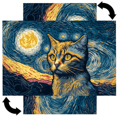 Magnetische Metalltafel – Trocken abwischbare Wandtafel und starke Magnet-Pinnwand für Büros, Zuhause und Klassenzimmer – Moderner und langlebiger Wand-Organizer: Van Goghs Katze