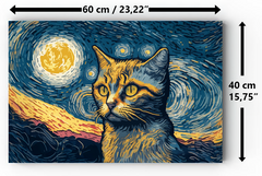Magnetische Metalltafel – Trocken abwischbare Wandtafel und starke Magnet-Pinnwand für Büros, Zuhause und Klassenzimmer – Moderner und langlebiger Wand-Organizer: Van Goghs Katze