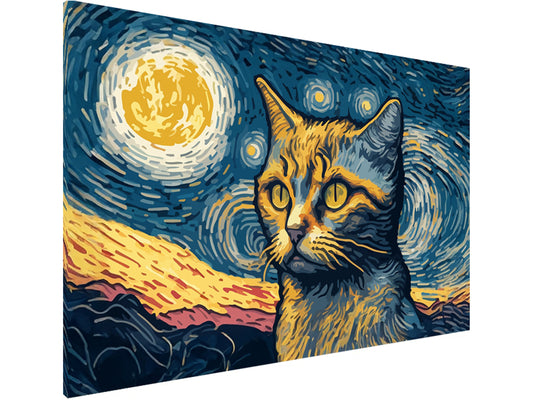 Magnetic Metal Board – Dry-Erase Wall Board & Strong Magnet Bulletin Board for Offices, Homes & Classrooms – Modern & Durable Wall Organizer : Van Gogh's Cat