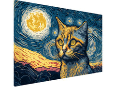 Magnetische Metalltafel – Trocken abwischbare Wandtafel und starke Magnet-Pinnwand für Büros, Zuhause und Klassenzimmer – Moderner und langlebiger Wand-Organizer: Van Goghs Katze