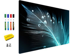 Magnetische Metalltafel – Trocken abwischbare Wandtafel und starke Magnet-Pinnwand für Büros, Zuhause und Klassenzimmer – Moderner und langlebiger Wand-Organizer: Feder-Wassertropfen