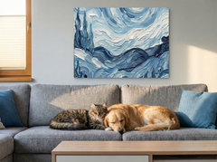 Magnetische Metalltafel – Trocken abwischbare Wandtafel und starke Magnet-Pinnwand für Büros, Zuhause und Klassenzimmer – Moderner und langlebiger Wand-Organizer: Gemalte Katze