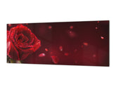 Design-Glasrückwand – Hartglas BBS29 mit/ohne magnetische Eigenschaften, Rückwand: Naturserie: Romantische rote Rose