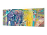 Panel de vidrio contemporáneo para cocina - Revestimiento de pared de gran formato BBS30 con/sin propiedades magnéticas: Serie Art.: Elefante indio abstracto
