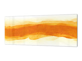 Modernes Küchenpaneel aus Glas - Breitformatige Wandrückwand BBS30 mit/ohne magnetische Eigenschaften: Art.-Serie: Orange Aquarell