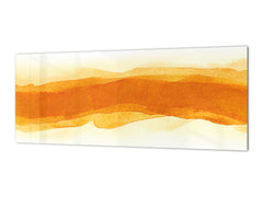 Contemporary glass kitchen panel - Wide format wall backsplash BBS30 w/wo magnetic properties : Art. Series : Orange watercolour