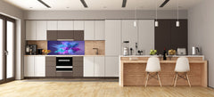 Contemporary glass kitchen panel - Wide format wall backsplash BBS30 w/wo magnetic properties : Art. Series : Colour explosion 1