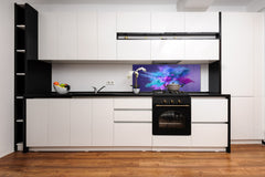 Contemporary glass kitchen panel - Wide format wall backsplash BBS30 w/wo magnetic properties : Art. Series : Colour explosion 1