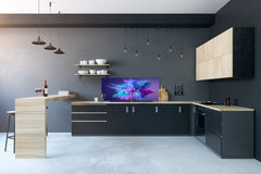Contemporary glass kitchen panel - Wide format wall backsplash BBS30 w/wo magnetic properties : Art. Series : Colour explosion 1