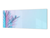 Design-Glasrückwand – Spritzschutz aus gehärtetem Glas BBS29 mit/ohne magnetische Eigenschaften: Naturserie: Tropische Blätter