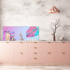 Design glass backsplash - Tempered Glass BBS29 splashback w/wo magnetic properties : Nature Series : Monstera deliciosa 1