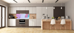 Design glass backsplash - Tempered Glass BBS29 splashback w/wo magnetic properties : Nature Series : Monstera deliciosa 1
