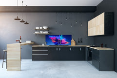 Contemporary glass kitchen panel - Wide format wall backsplash BBS30 w/wo magnetic properties : Art. Series : Colour explosion 2