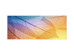 Design glass backsplash - Tempered Glass BBS29 splashback w/wo magnetic properties : Nature Series : Colourful transparent leaves