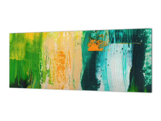 Contemporary glass kitchen panel - Wide format wall backsplash BBS30 w/wo magnetic properties : Art. Series : Abstract art background 4