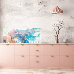 Contemporary glass kitchen panel - Wide format wall backsplash BBS30 w/wo magnetic properties : Art. Series : Liquid colours 2